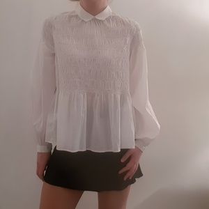 All Saints Smocked Blouse
